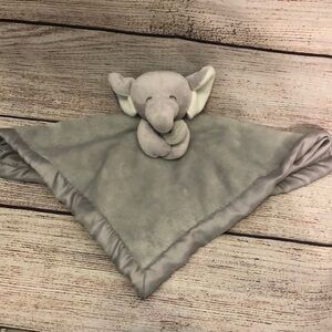 Carters Lovey Security Blanket Elephant Gray Satin Trim Toy 2016 Plush Baby